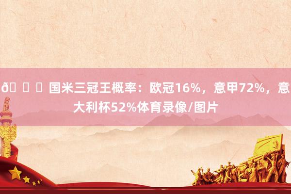🌟国米三冠王概率：欧冠16%，意甲72%，意大利杯52%体育录像/图片