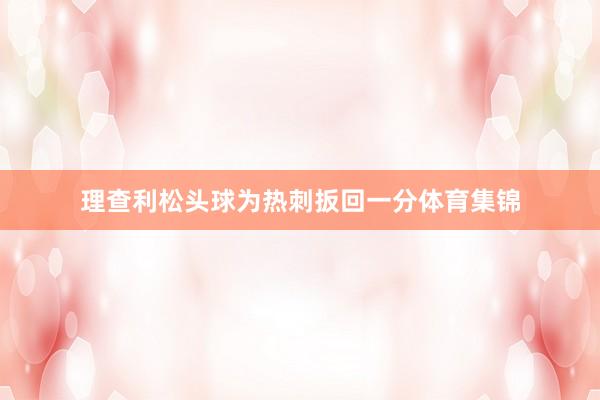 理查利松头球为热刺扳回一分体育集锦