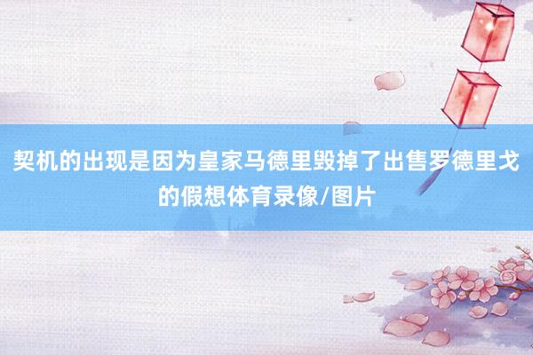 契机的出现是因为皇家马德里毁掉了出售罗德里戈的假想体育录像/图片
