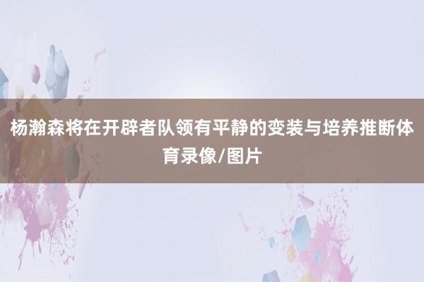 杨瀚森将在开辟者队领有平静的变装与培养推断体育录像/图片