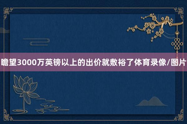 瞻望3000万英镑以上的出价就敷裕了体育录像/图片