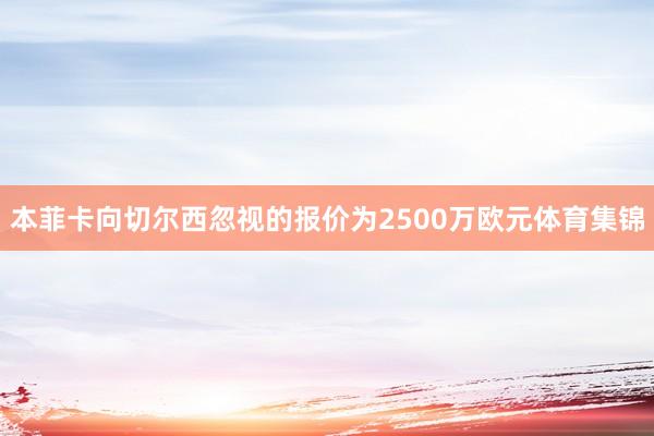 本菲卡向切尔西忽视的报价为2500万欧元体育集锦