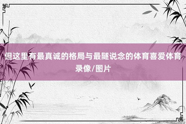 但这里有最真诚的格局与最隧说念的体育喜爱体育录像/图片