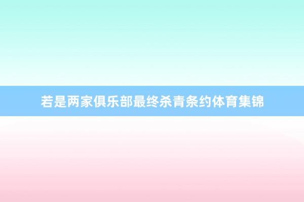 若是两家俱乐部最终杀青条约体育集锦