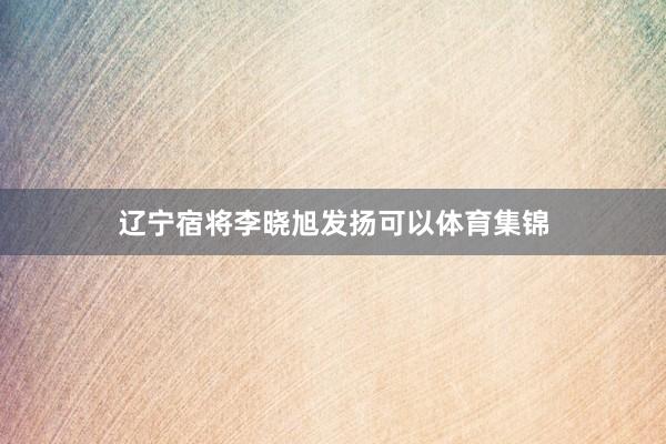 辽宁宿将李晓旭发扬可以体育集锦