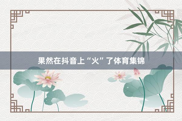 果然在抖音上“火”了体育集锦