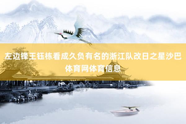 左边锋王钰栋看成久负有名的浙江队改日之星沙巴体育网体育信息