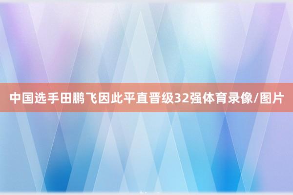 中国选手田鹏飞因此平直晋级32强体育录像/图片
