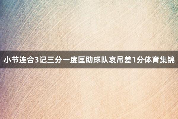小节连合3记三分一度匡助球队哀吊差1分体育集锦