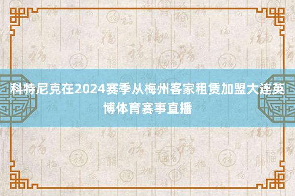 科特尼克在2024赛季从梅州客家租赁加盟大连英博体育赛事直播