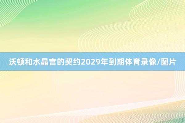 沃顿和水晶宫的契约2029年到期体育录像/图片