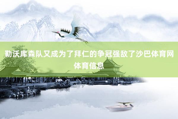 勒沃库森队又成为了拜仁的争冠强敌了沙巴体育网体育信息