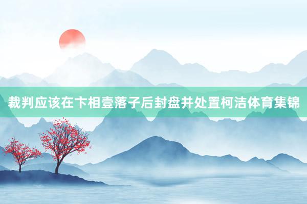 裁判应该在卞相壹落子后封盘并处置柯洁体育集锦