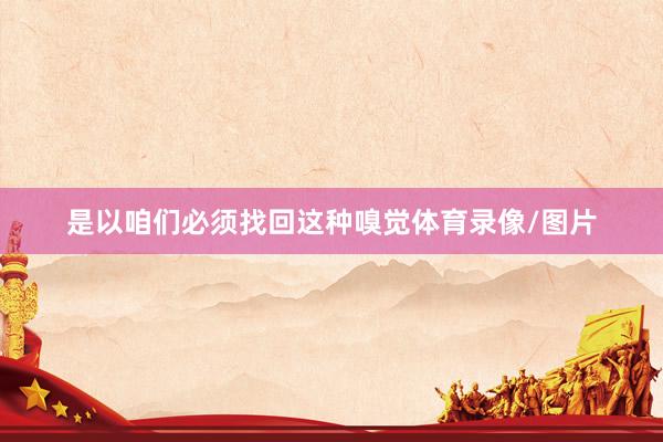 是以咱们必须找回这种嗅觉体育录像/图片