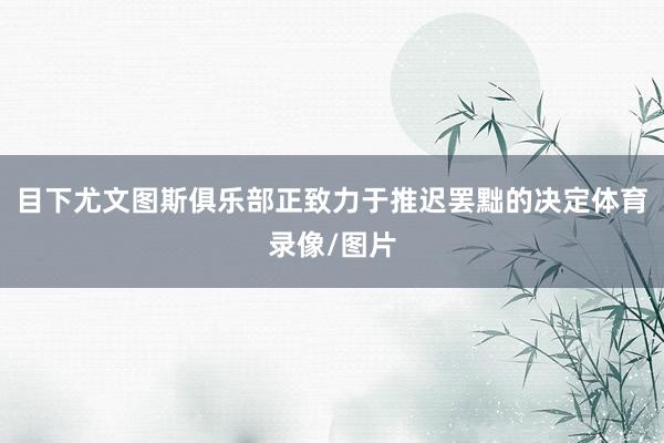 目下尤文图斯俱乐部正致力于推迟罢黜的决定体育录像/图片