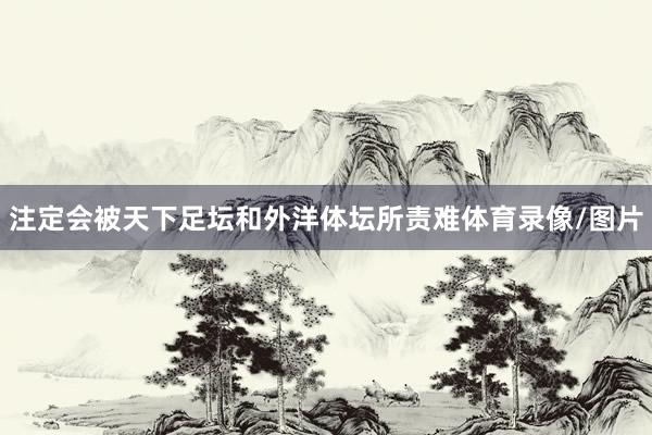 注定会被天下足坛和外洋体坛所责难体育录像/图片