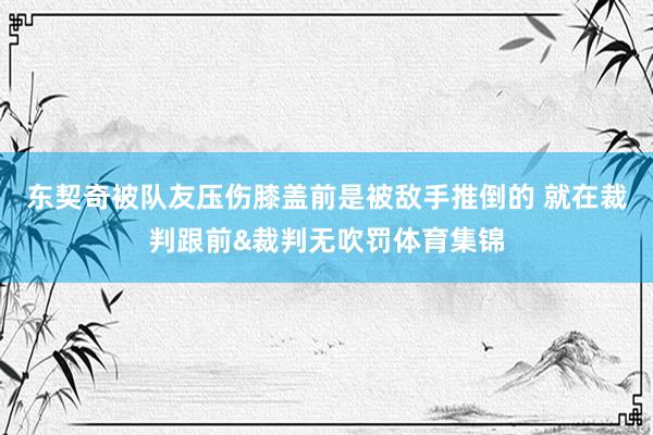 东契奇被队友压伤膝盖前是被敌手推倒的 就在裁判跟前&裁判无吹罚体育集锦