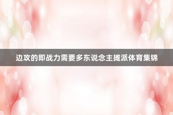 边攻的即战力需要多东说念主摊派体育集锦