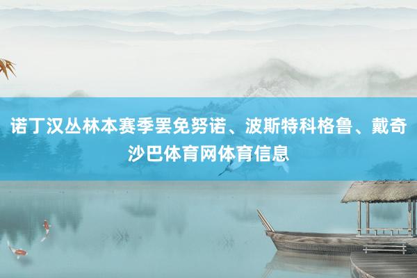 诺丁汉丛林本赛季罢免努诺、波斯特科格鲁、戴奇沙巴体育网体育信息